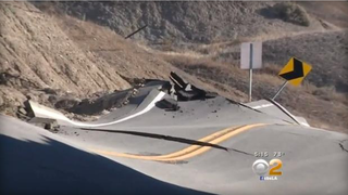 Illustration for article titled What the Hell Caused This California Road to Suddenly Rise Up and Crumble?